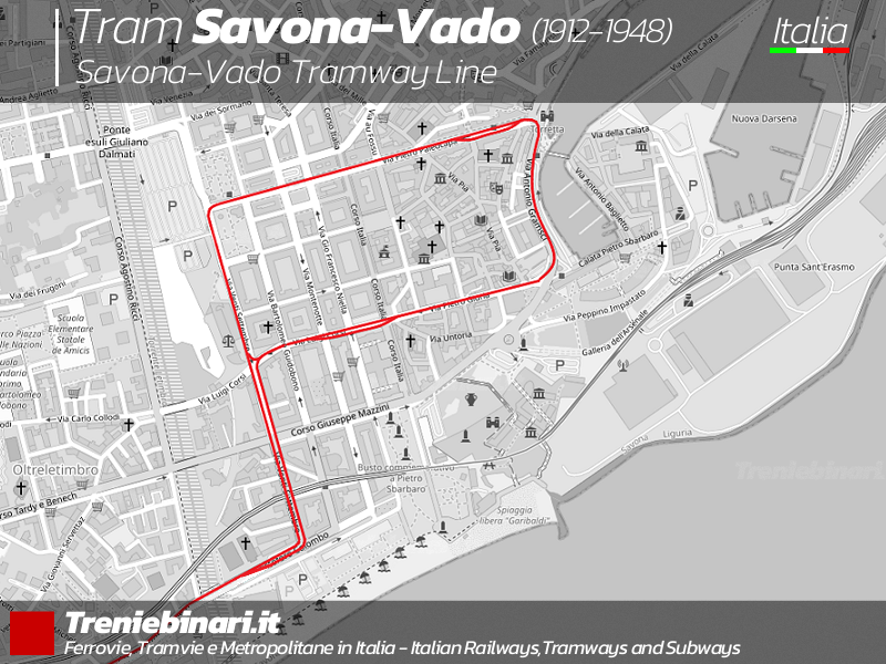 Mappa tram Savona